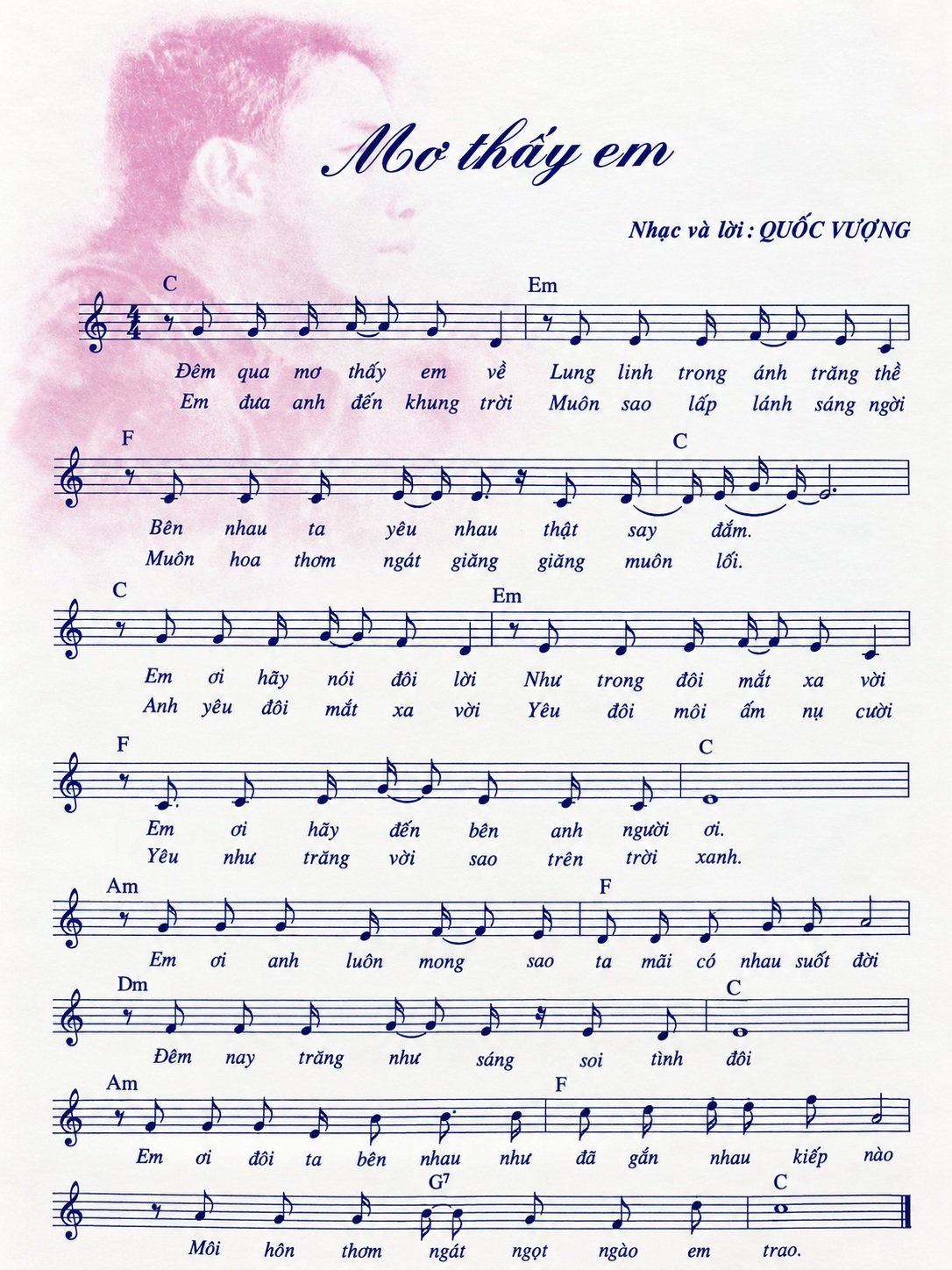 Sheet nhạc Mơ Thấy Em